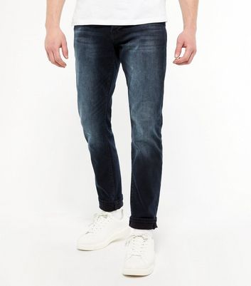Image of Jack & Jones Blue Dark Wash Skinny Jeans New Look