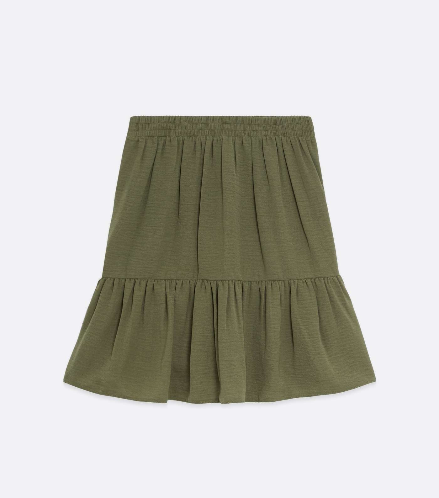 Khaki Herringbone Peplum Skirt  Image 5