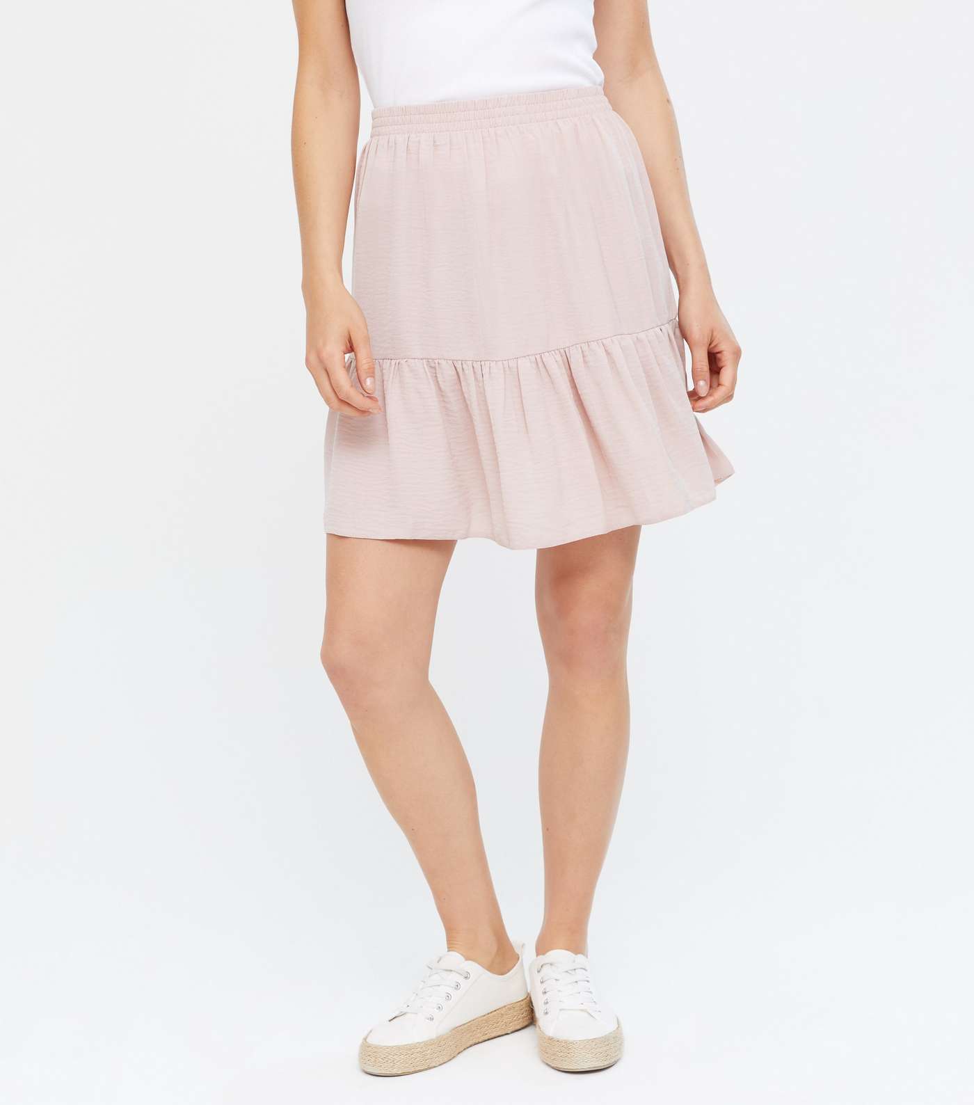 Pale Pink Herringbone Peplum Skirt Image 2