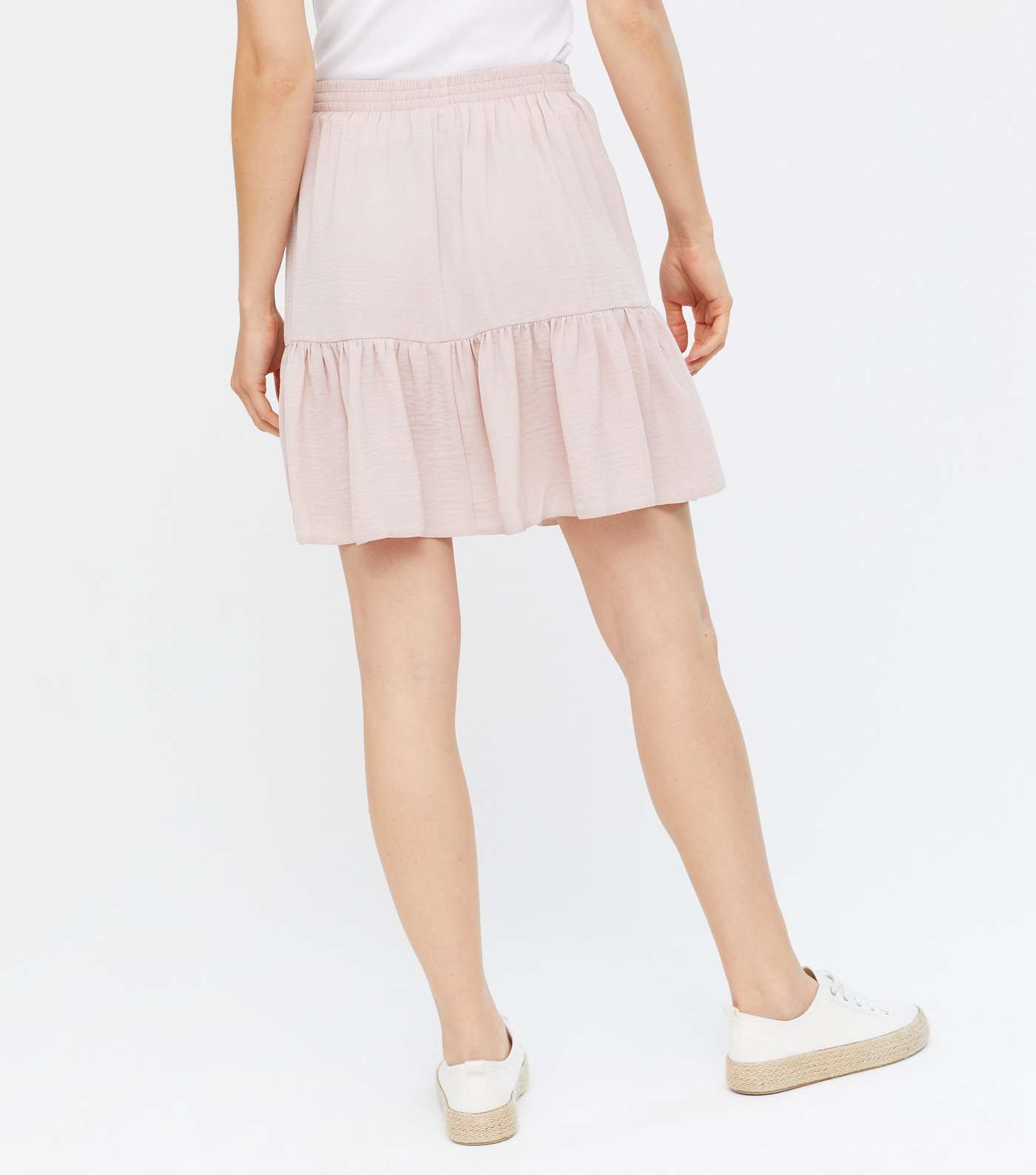 Pale Pink Herringbone Peplum Skirt Image 4