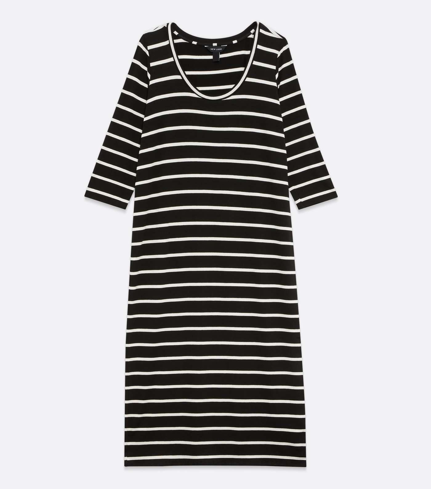 Black Stripe Jersey Midi Dress  Image 5