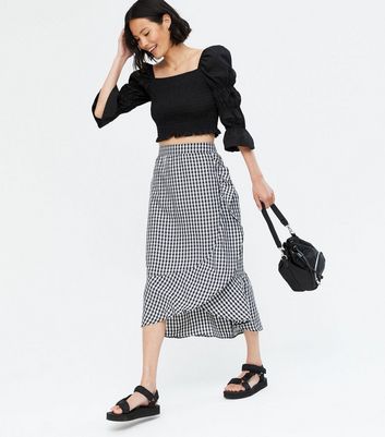 ruffle gingham skirt