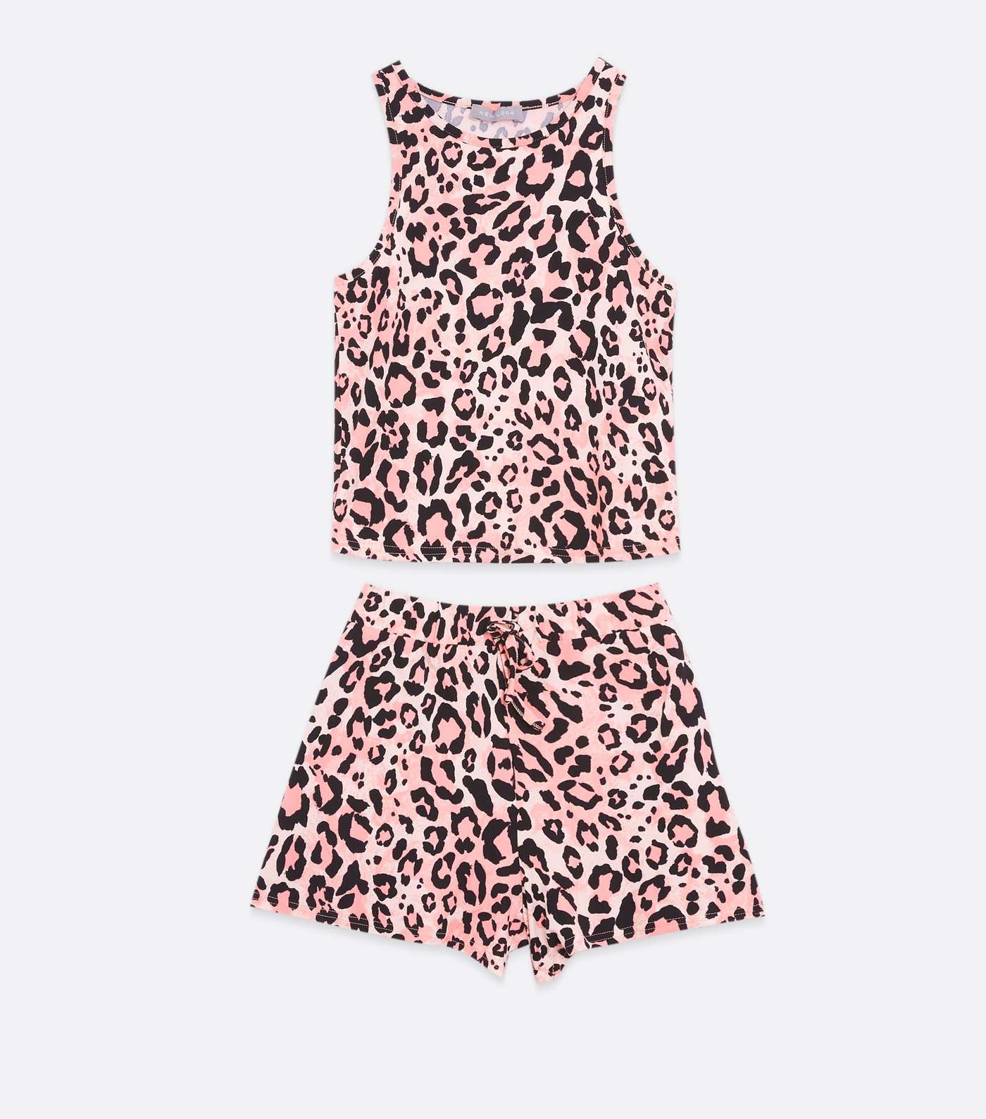 Pink Leopard Print Soft Touch Short Pyjama Set Image 5