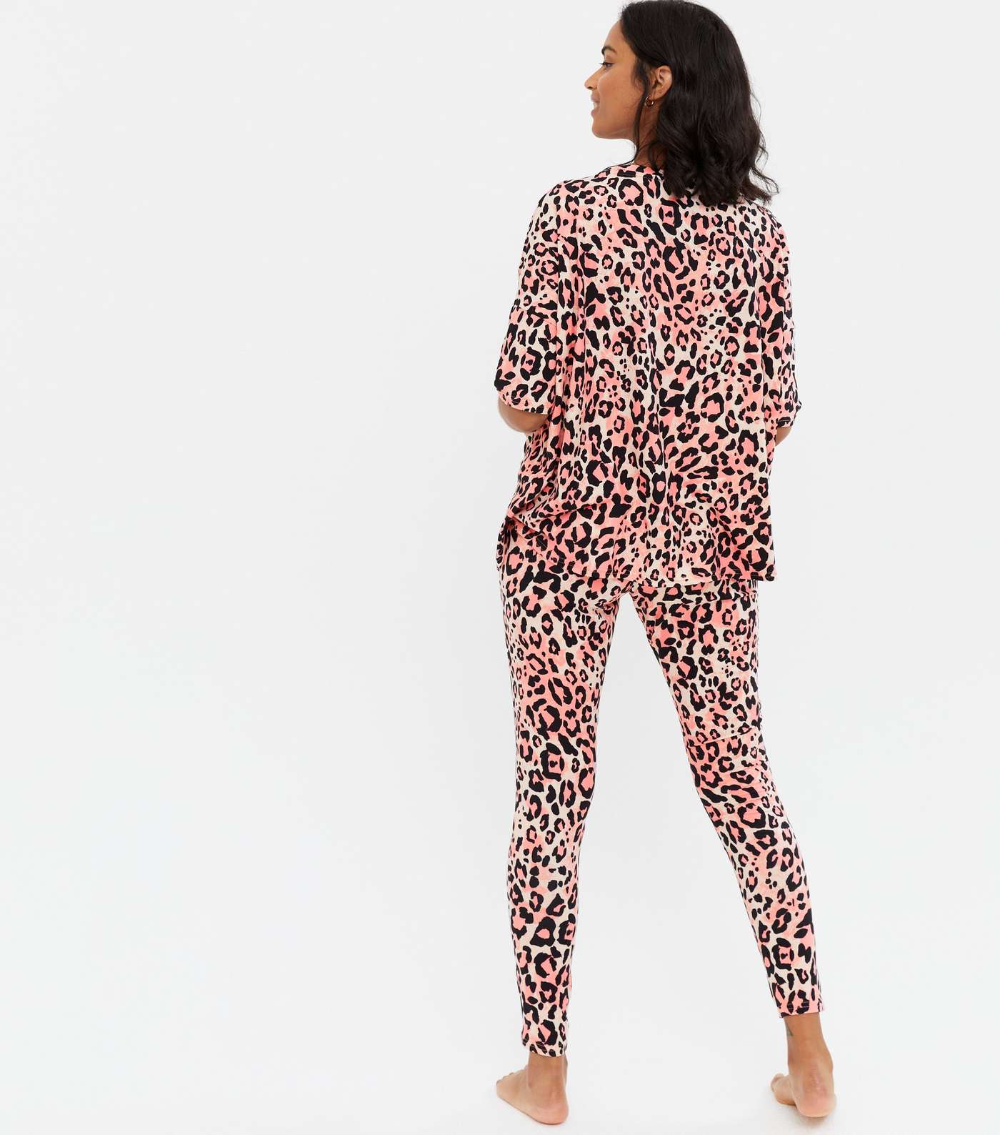 Maternity Pink Leopard Print Soft Touch Pyjama Set Image 4