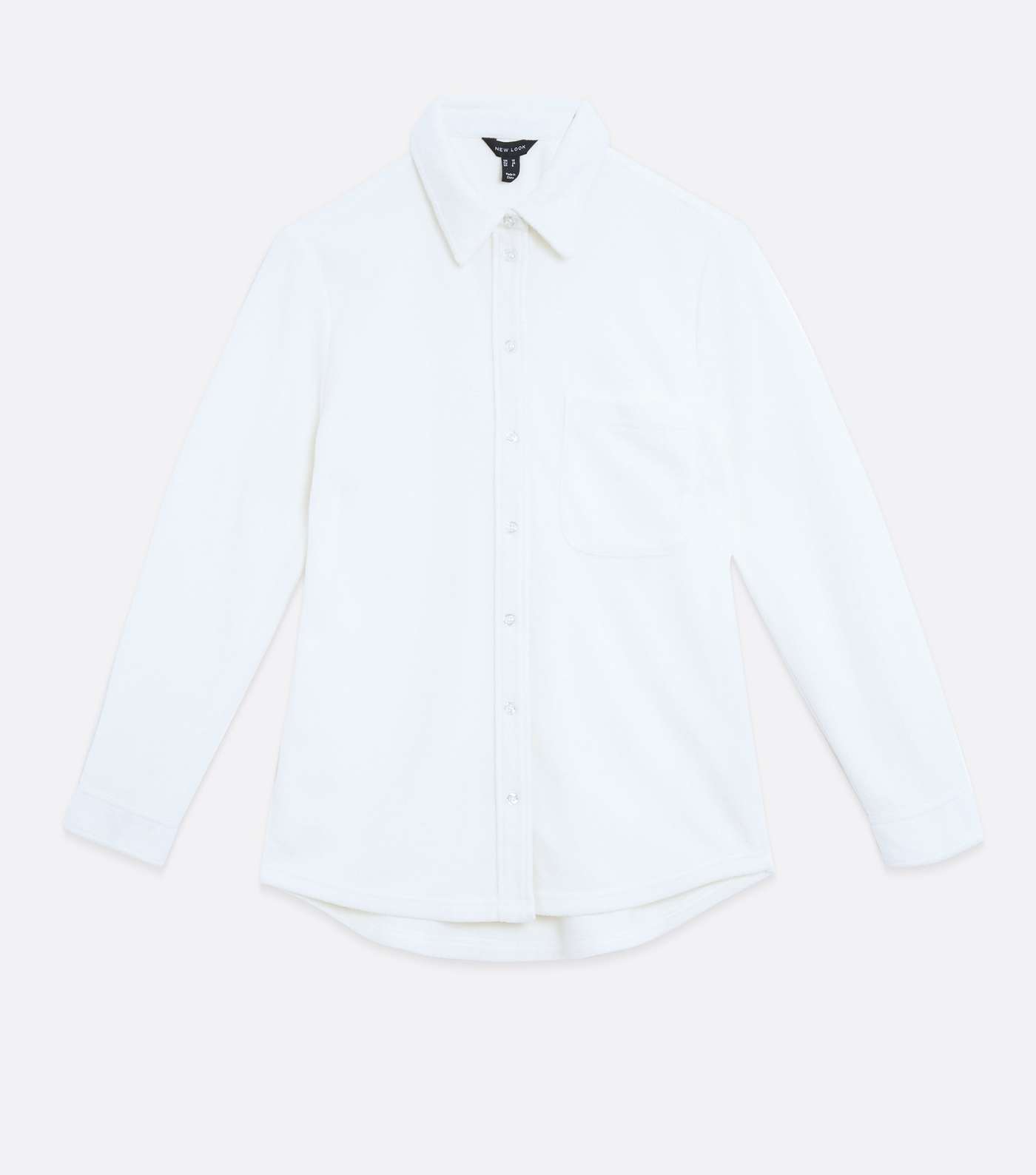 Pale Blue Fleece Collared Shirt  Image 5