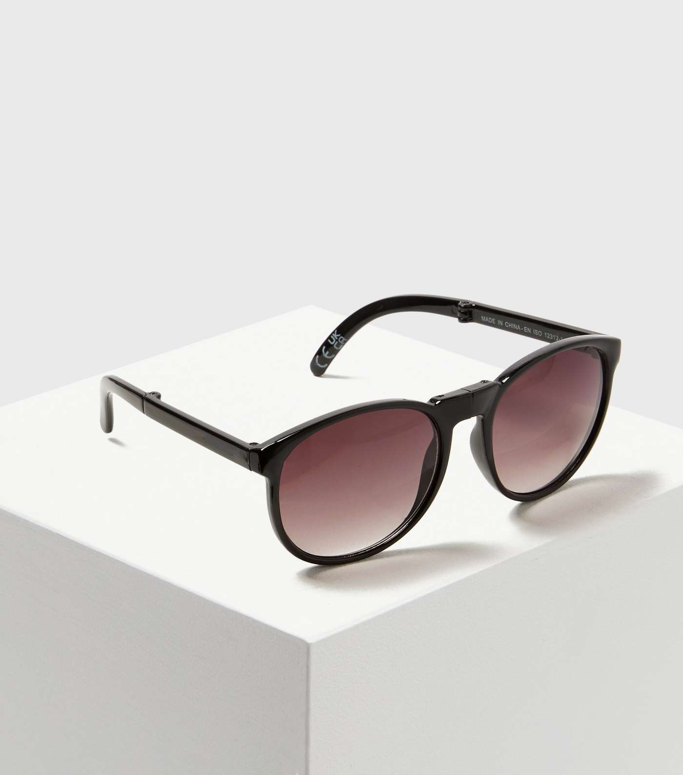 Black Round Foldable Sunglasses 