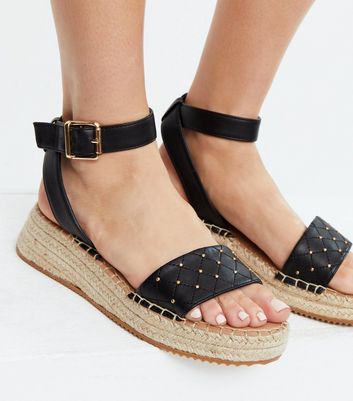 new look black chunky sandals