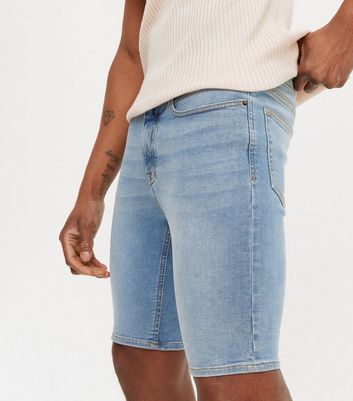 Pale Blue Denim Skinny Fit Shorts | New 