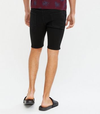 Black Denim Skinny Fit Shorts | New Look