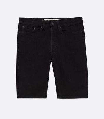 slim fit black shorts