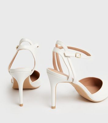 shop for White Pointed 2 Part Stiletto Heel Court Shoes New Look Vegan at Shopo