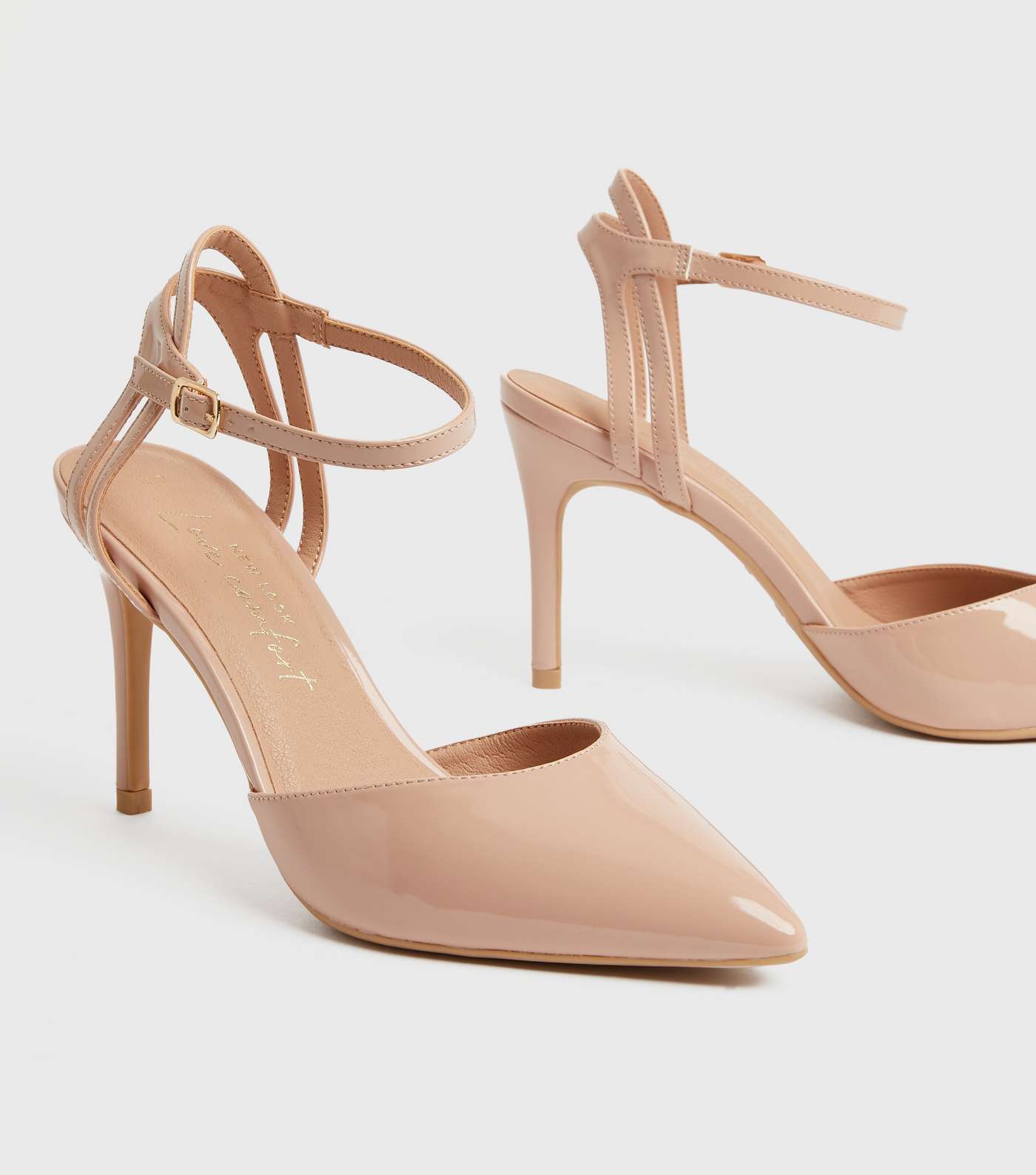 Pale Pink Patent Pointed Court Shoes Image 3