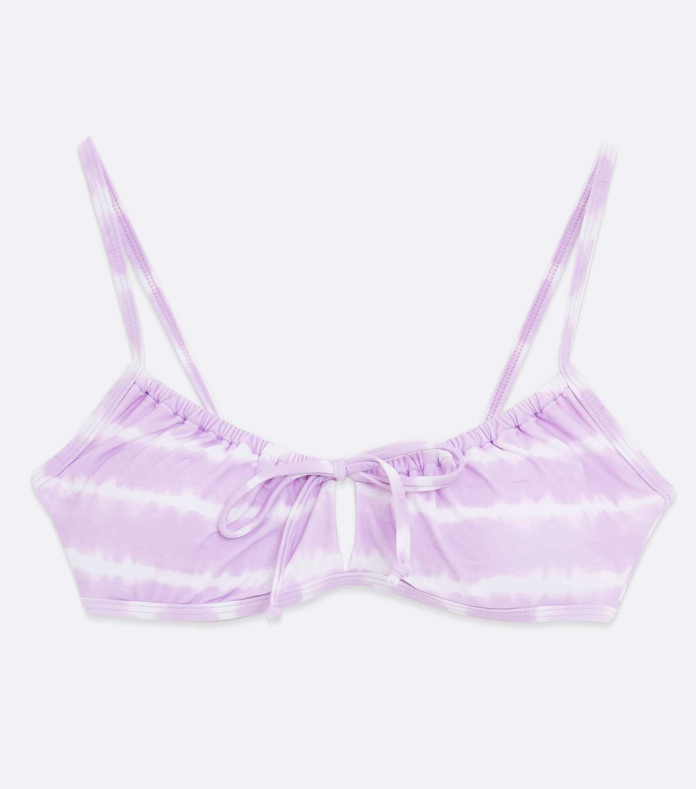 Lilac Tie Dye Scoop Neck Crop Bikini Top Image 5