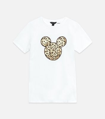 White Disney Mickey Mouse Leopard Print 