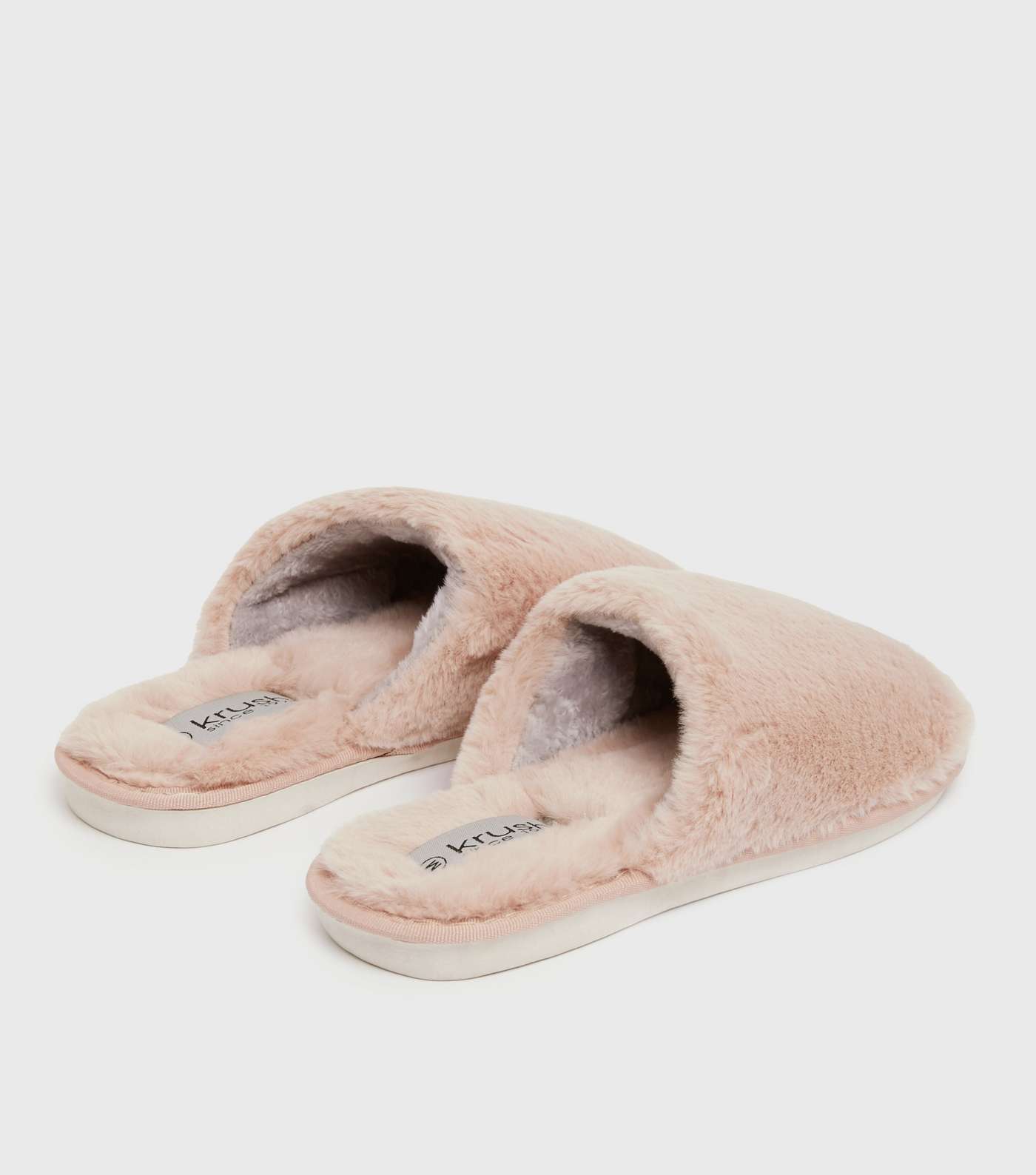 Krush Pink Fluffy Faux Fur Mule Slippers Image 4
