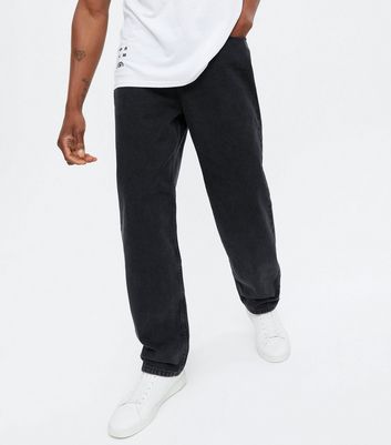 black baggy chinos