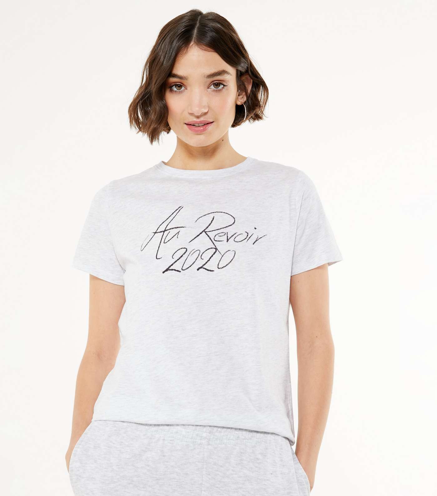 Grey Marl Au Revoir 2020 Logo T-Shirt 