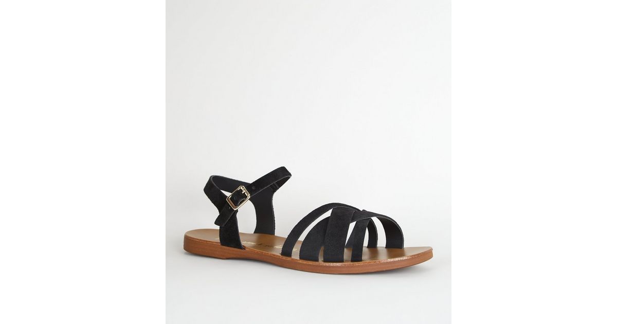 wide fit strappy flat sandals