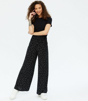 polka dot palazzo trousers