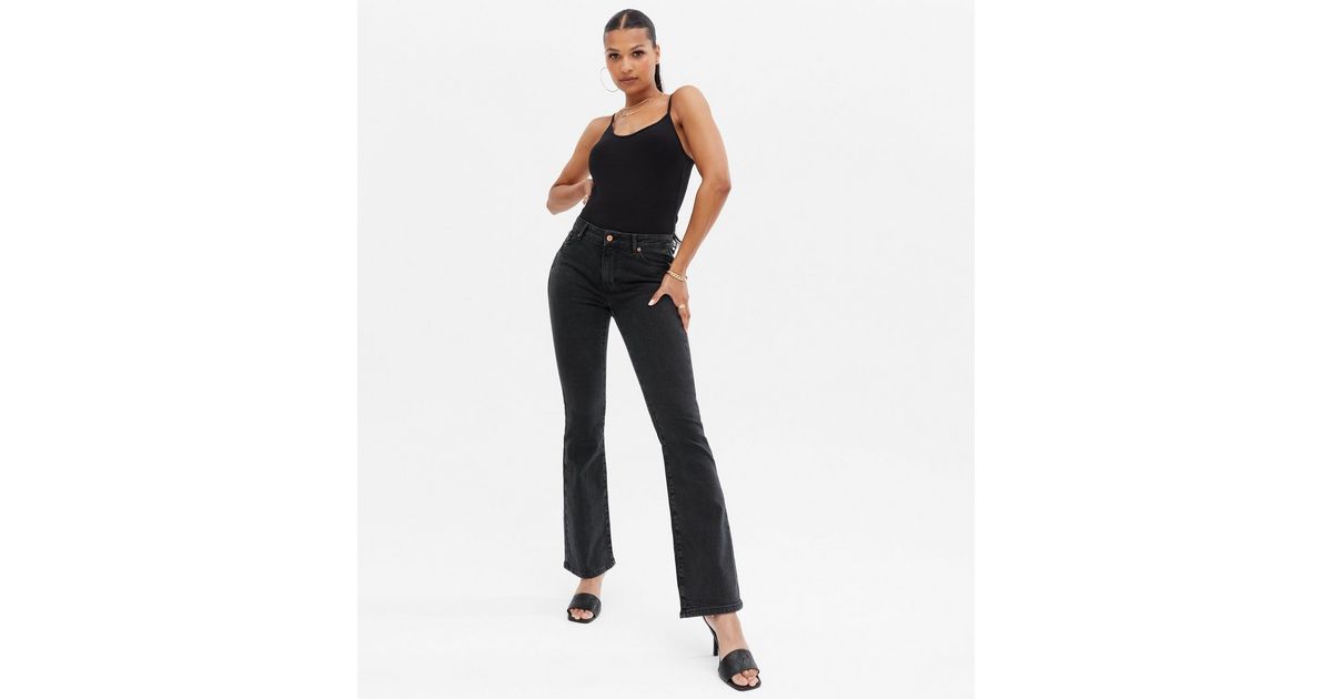 Black Low Rise Flared Brooke Jeans | New Look