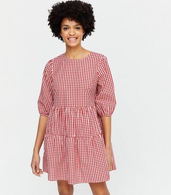tiered gingham dress
