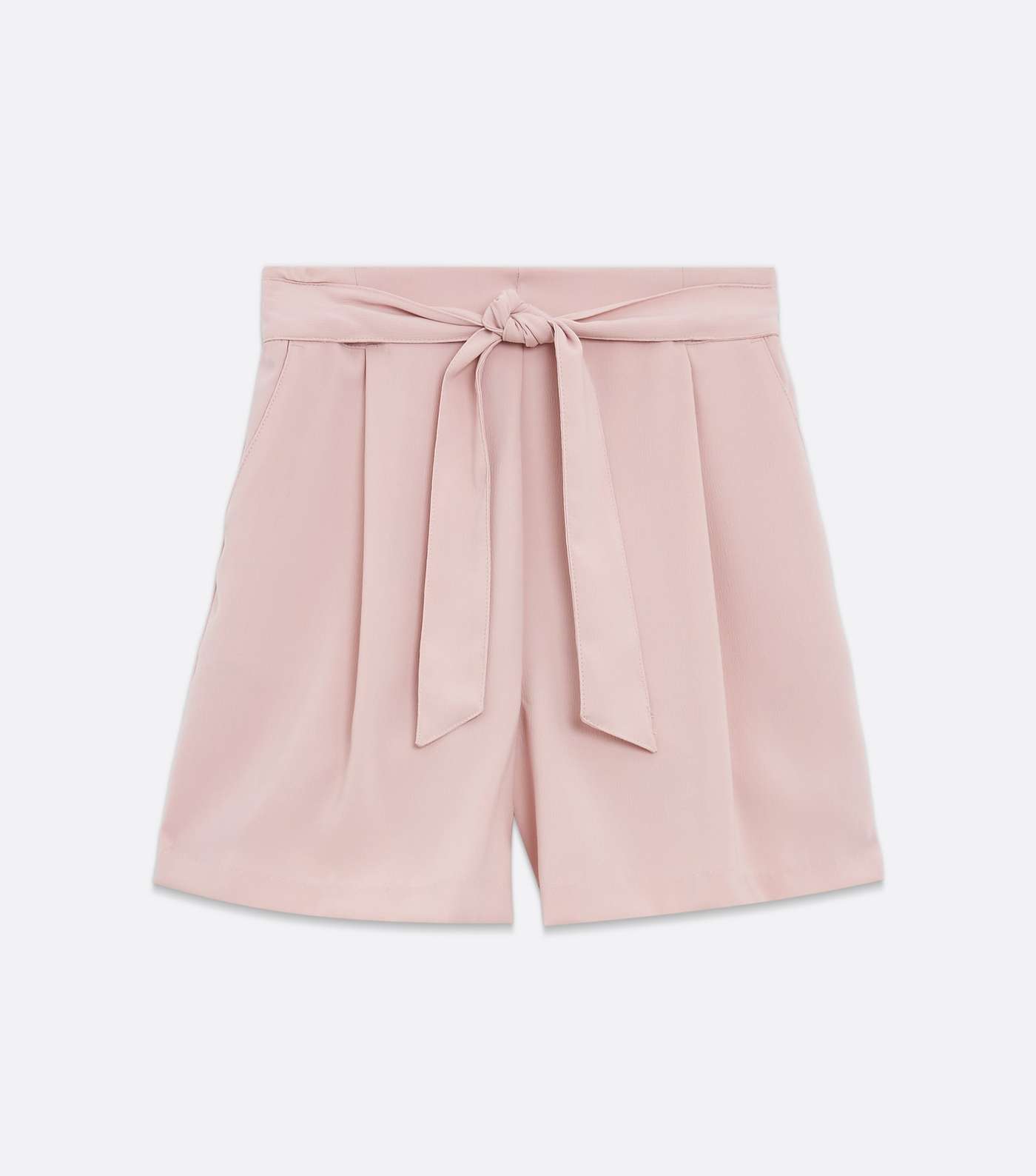 Pale Pink Tie Front Shorts Image 5