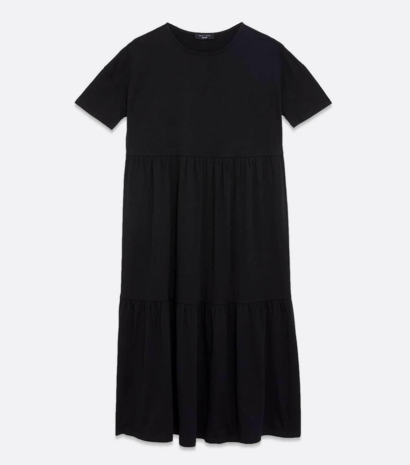 Petite Black Jersey Smock Midi Dress Image 5