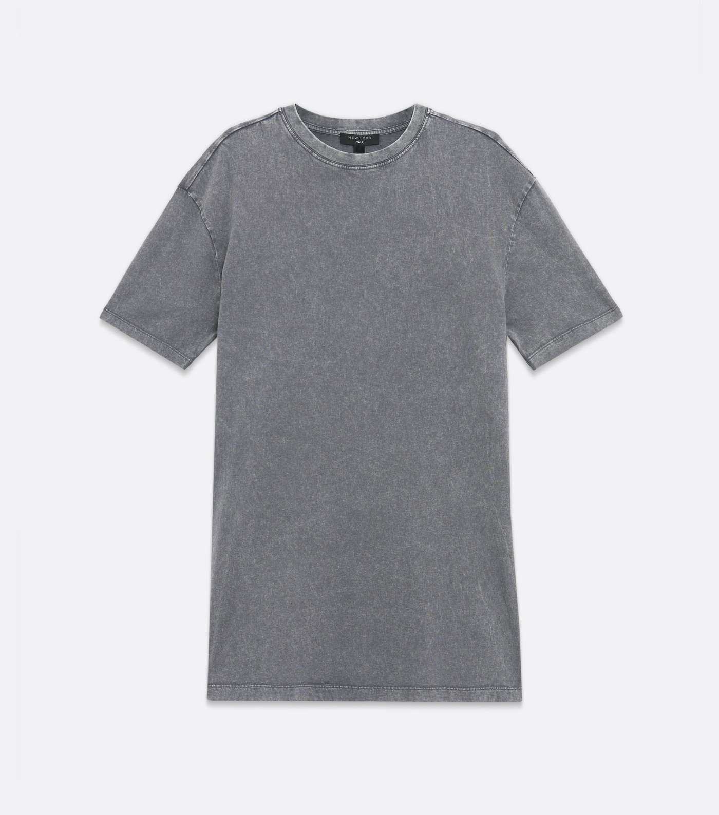 Tall Dark Grey Acid Wash Oversized T-Shirt Image 5