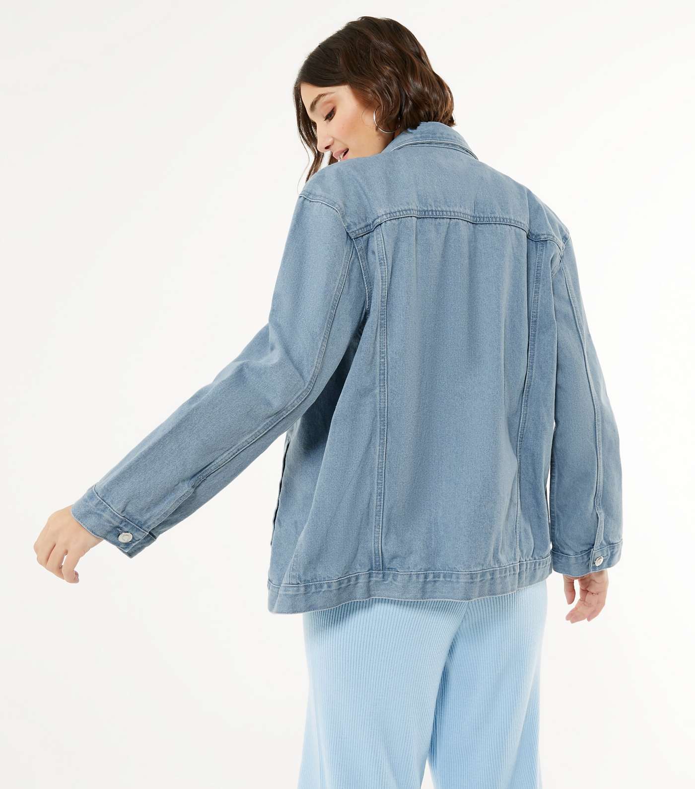 Wednesday's Girl Blue Oversized Denim Jacket Image 3