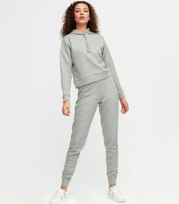 Tall Grey Waffle Jersey Joggers | New Look