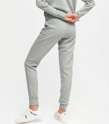 Tall Grey Waffle Jersey Joggers | New Look