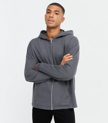 New Look Men/'s Grey Printed Hoodie UK size Large New with Tags