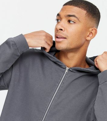New Look Men/'s Grey Printed Hoodie UK size Large New with Tags