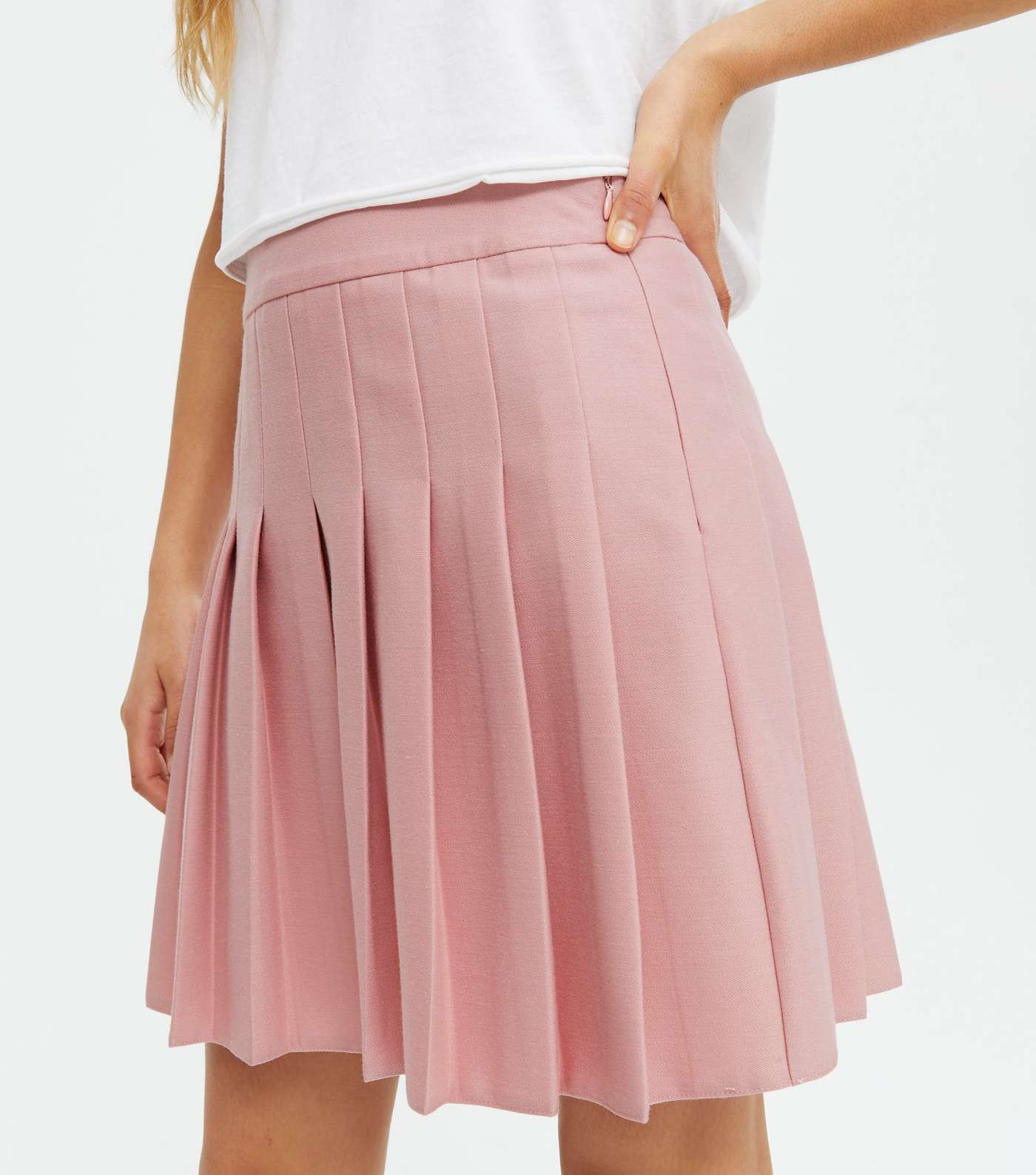 Girls Pink Pleated Mini Tennis Skirt Image 3
