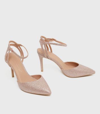 New Look Rose Gold Glitter Heels 4/37 UK Size Great Condition | eBay