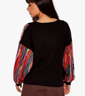 Apricot Black Thread Sleeve Jumper 
