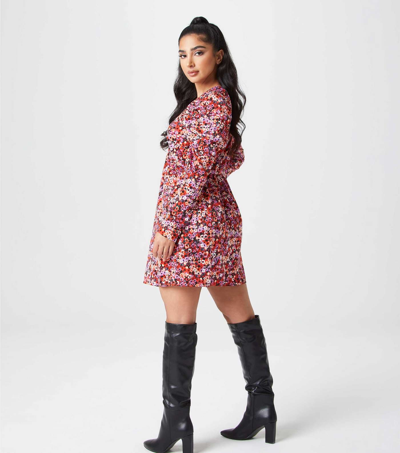 Urban Bliss Red Floral Empire Mini Dress Image 2