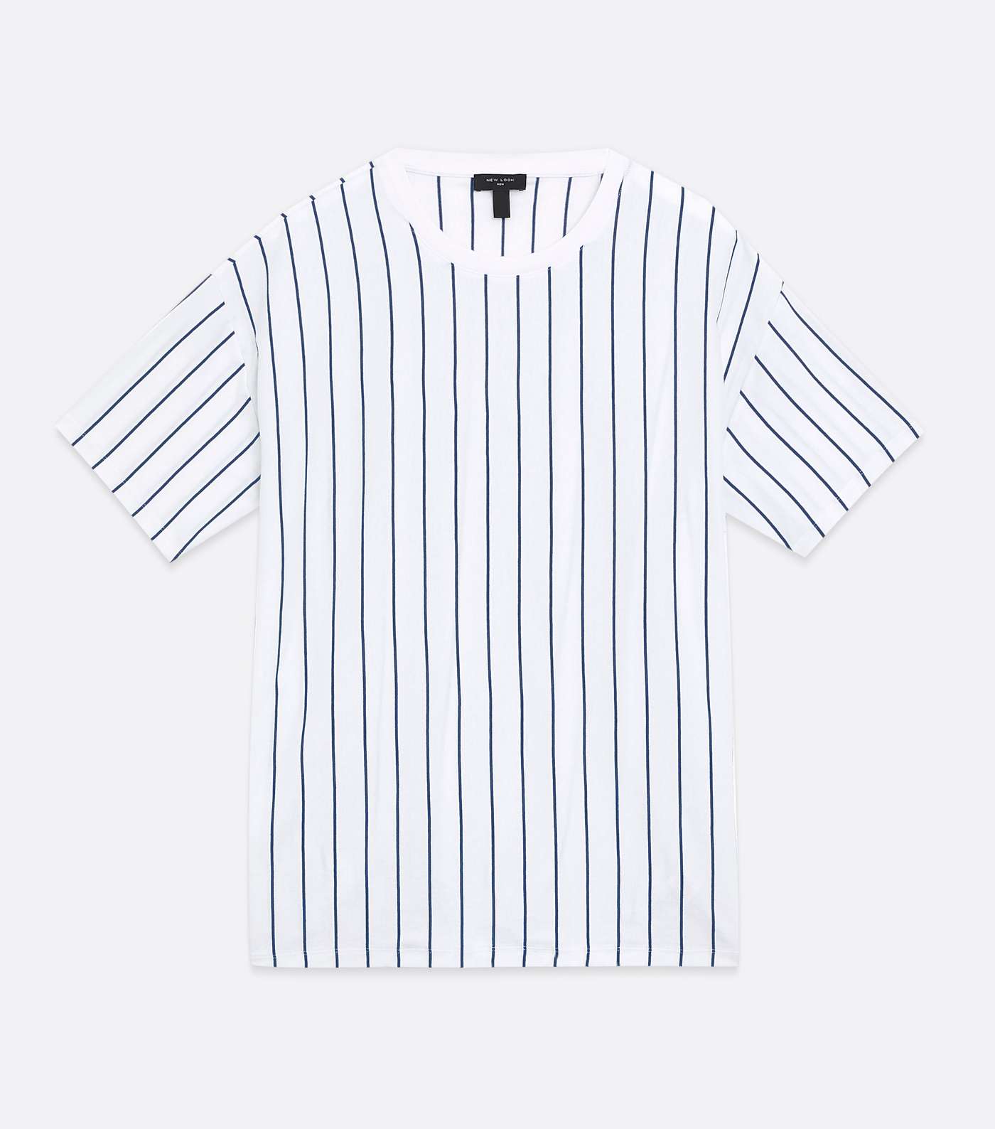 White Vertical Stripe T-Shirt Image 5