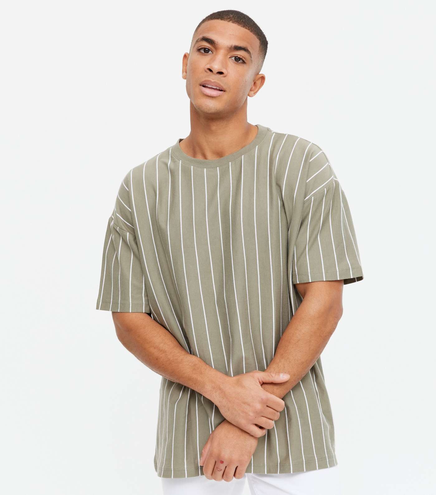 Olive Vertical Stripe T-Shirt