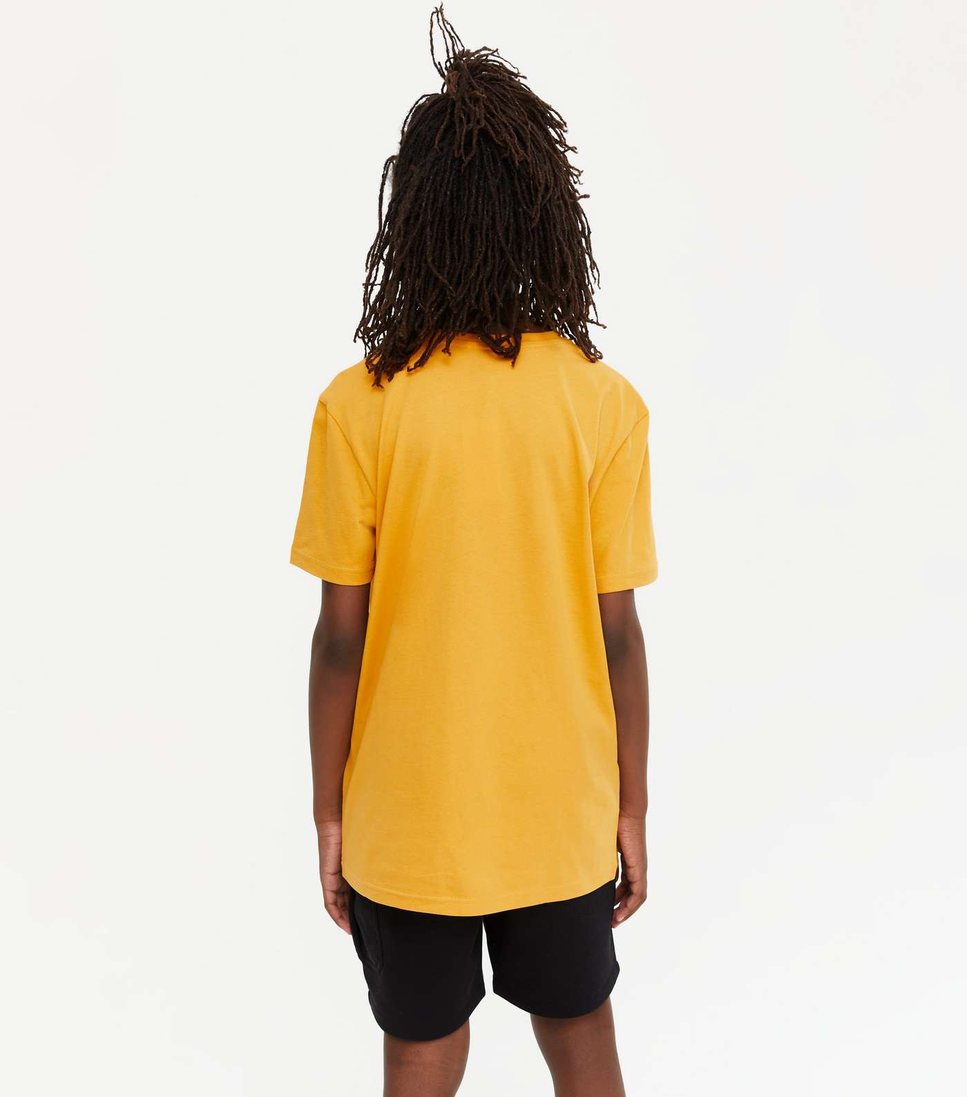 Boys Mustard Skull Embroidered T-Shirt Image 3