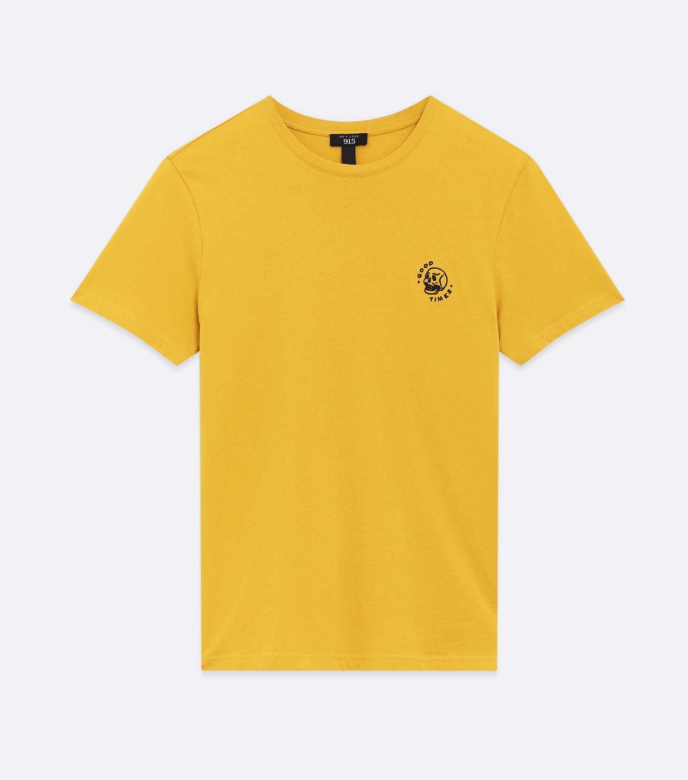 Boys Mustard Skull Embroidered T-Shirt Image 5