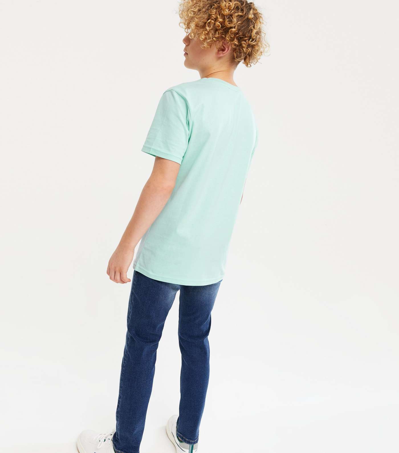 Boys Mint Green Peace Embroidered T-Shirt Image 3