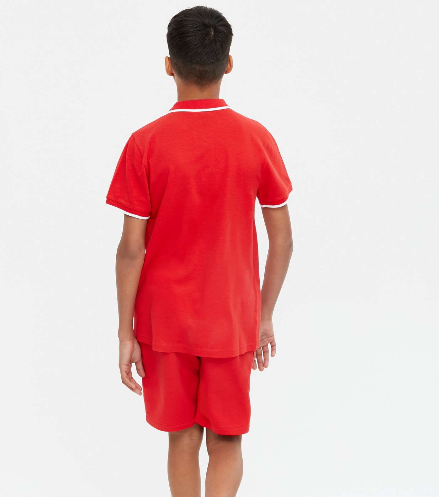 Boys Red Embroidered Logo Polo Top Image 4