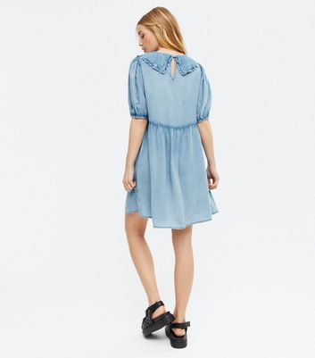 new look denim smock dress