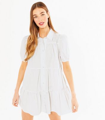 white smock shirt dress