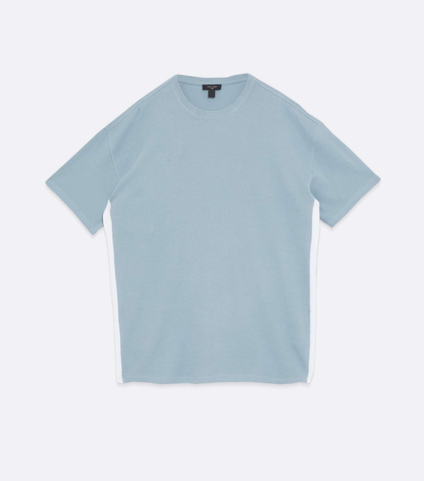 Pale Blue Waffle Knit Side Stripe T-Shirt Image 5