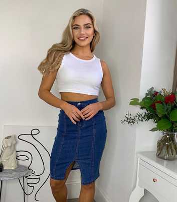 Urban Bliss Blue Denim Pencil Skirt