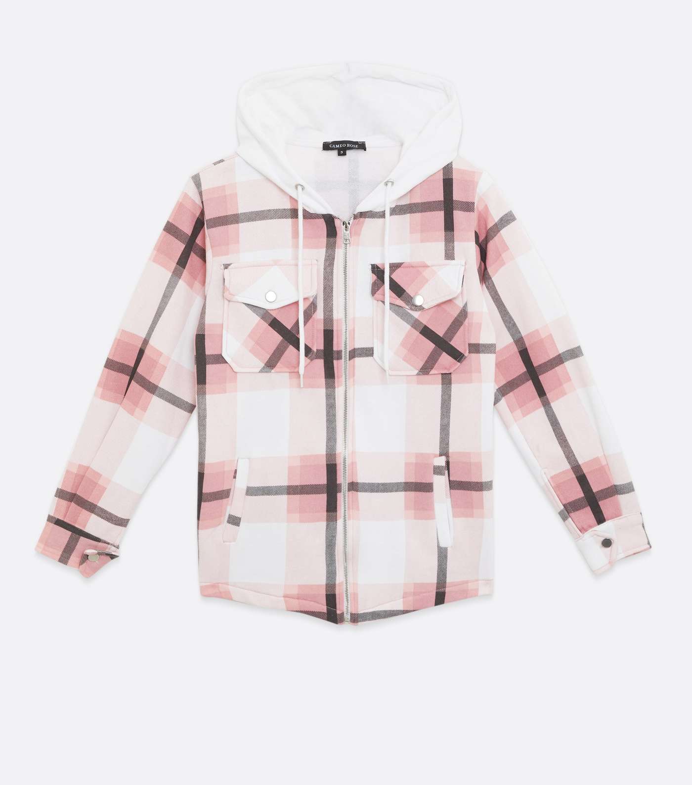 Cameo Rose Pink Check 2 in 1 Hooded Shacket  Image 5