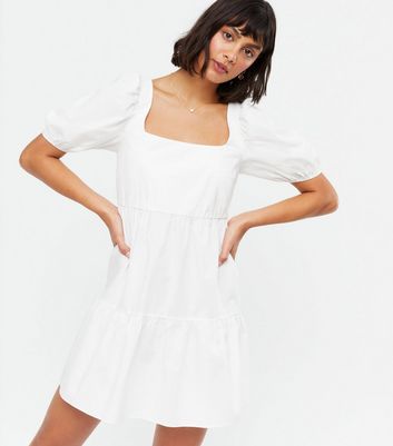 new look white poplin dress