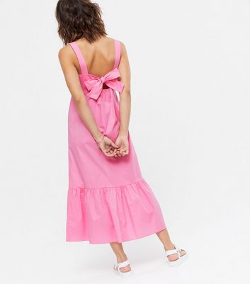 new look pink tiered dress